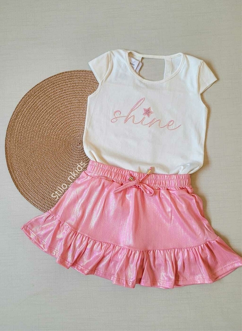 CONJUNTO Tile e Sul Menina Shine|Rosa