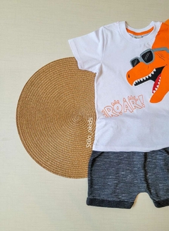 CONJUNTO Menino Tile e Sul verão - T-Rex Óculos - Branco - comprar online