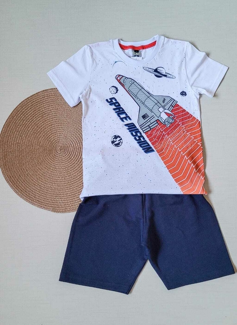 CONJUNTO Menino Tile e Sul Verão - Space Mission - Branco