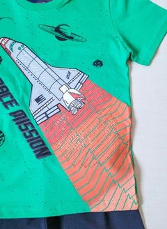 CONJUNTO Menino Tile e Sul verão - Space Mission - Verde - Stilo N Kids
