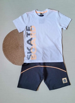 CONJUNTO Menino Tile e Sul Verão - Skate Board - Branca