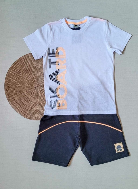 CONJUNTO Menino Tile e Sul Verão - Skate Board - Branca