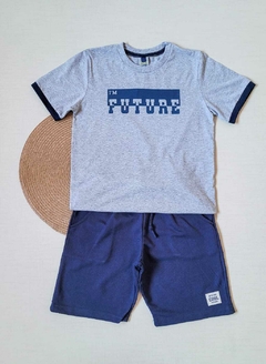 CONJUNTO Menino Tile e Sul verão - I'm Future - Cinza|Azul