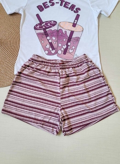 PIJAMA Menina Verão Minifan - Bes-teas - Roxo - comprar online