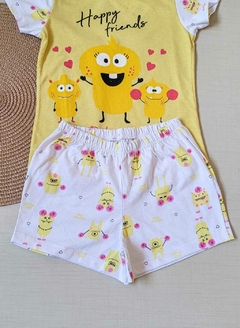 PIJAMA Menina Verão Minifan - Happy Friends Pink Monster - comprar online
