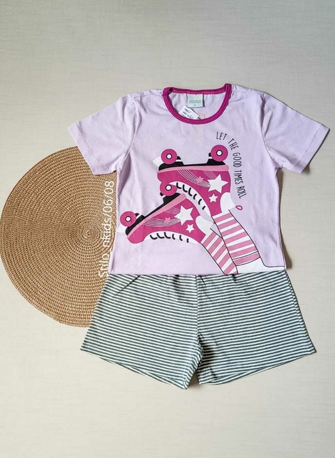 PIJAMA Menina Verão Minifan - Let the good times roll - Roxo