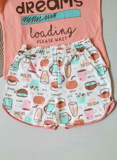 PIJAMA Menina Verão Minifan - Dreams Loading, Please wait - Short culinária - comprar online