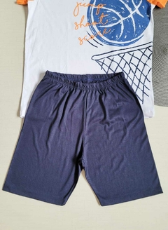 PIJAMA Menino verão Minifan - Jump shoot score - Branca - comprar online