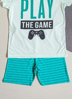 PIJAMA Menino Verão Minifan - Play the Game - Verde - comprar online