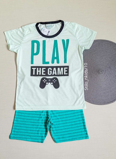 PIJAMA Menino Verão Minifan - Play the Game - Verde