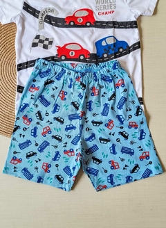 PIJAMA Menino Verão Minifan - Wolrd Series Champ - Branca|Azul - comprar online