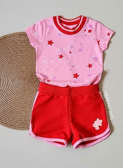 CONJUNTO Brandili Verão - Estrela - Rosa|Vermelho