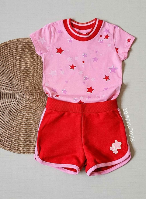 CONJUNTO Brandili Verão - Estrela - Rosa|Vermelho