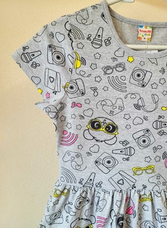 VESTIDO Brandili Verão - Cinza Ursinho na internet