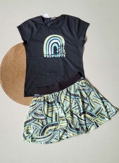 CONJUNTO Brandili Verão - Be Happy - shorts Saia Tule na internet