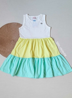 VESTIDO Brandili Verão - Três Marias Branco|Amarelo|Verde