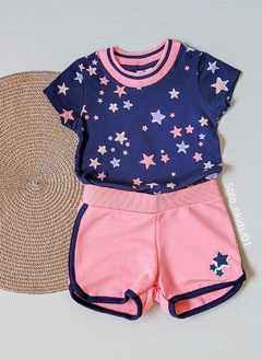 CONJUNTO Brandili Verão - Estrela - Azul Marinho|Rosa