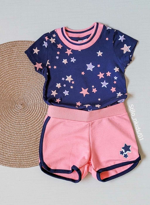 CONJUNTO Brandili Verão - Estrela - Azul Marinho|Rosa