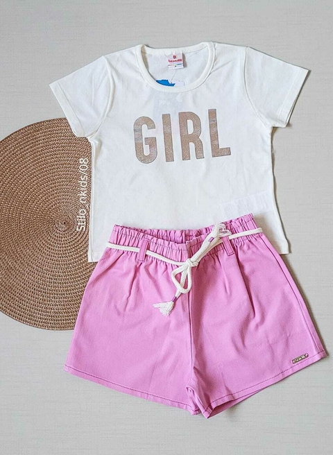 CONJUNTO Brandili Blusa Cropped infantil