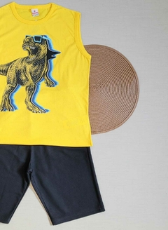 CONJUNTO Regata Menino Brandili - T-Rex de Óculos - Stilo N Kids