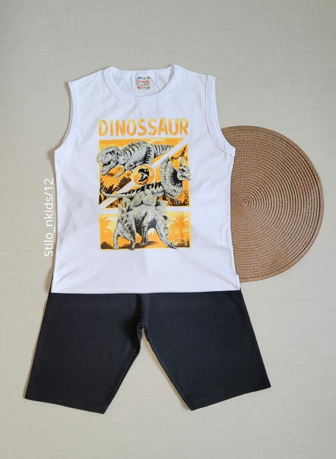 CONJUNTO Regata Menino Brandili - Dinossauros em FOIL