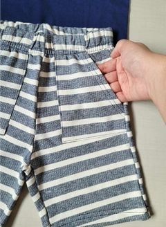 CONJUNTO Menino Brandili - Just Surf - Azul marinho|Listrado Cinza - loja online