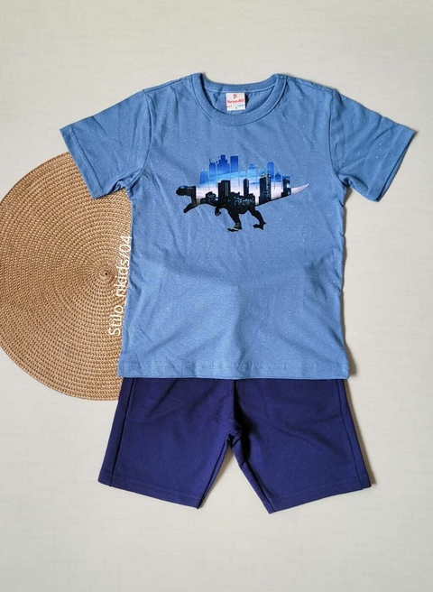 CONJUNTO Menino Brandili - Dino City - Azul|Azul marinho