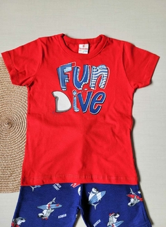 CONJUNTO Menino Brandili - Fun Dive - Vermelho|Azul marinho - comprar online