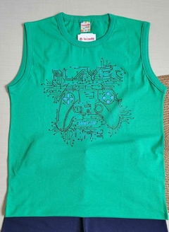 CONJUNTO Regata Menino Brandili - Controle - Verde|Azul Marinho na internet