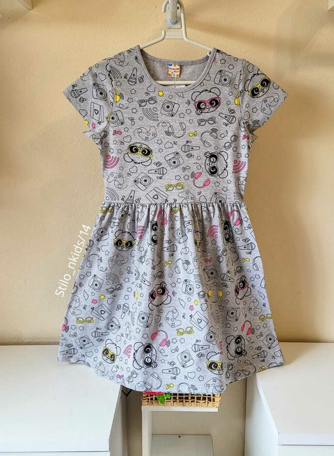VESTIDO Brandili Verão - Cinza Ursinho