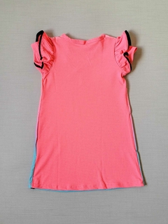 VESTIDO COTTON MAQUINETADO URSA Marlan - 1 2 3 Smile - Rosa Azul - comprar online