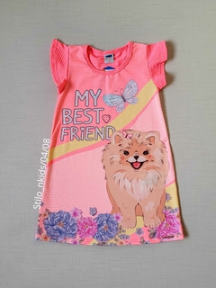 VESTIDO Cotton Maquinetado Marlan - MaquinetadoMy Bast Friend - Rosa