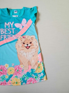 VESTIDO Verão - Cotton Maquinetado Marlan - Bast Friend - Azul na internet