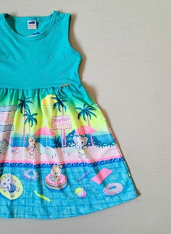 VESTIDO COTTON MAQUINETADO Marlan Risorte - Azul - comprar online