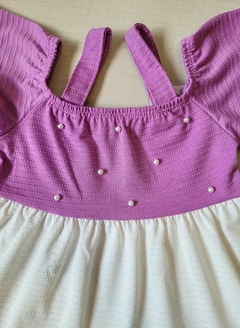 VESTIDO MíDi Marlan - PÉROLAS - Três Marias - Lilás|Branco|Neon Amarelo - Stilo N Kids