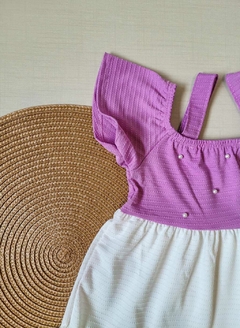 VESTIDO MíDi Marlan - PÉROLAS - Três Marias - Lilás|Branco|Neon Amarelo na internet