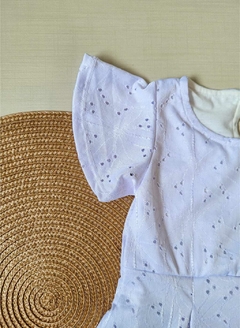 VESTIDO Marlan - Manga Anjinho - MALHA LEZZIE - Branco - Stilo N Kids