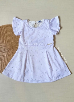 VESTIDO Marlan - Manga Anjinho - MALHA LEZZIE - Branco