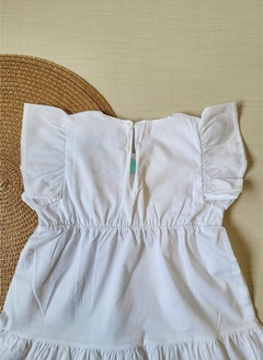 VESTIDO TRICOLINE LISO Marlan - Estampa em Aplicação - Branco - Stilo N Kids