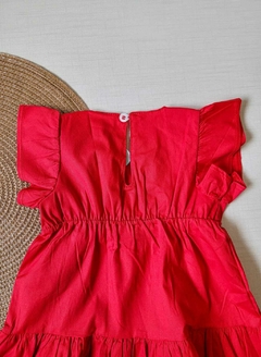 VESTIDO TRICOLINE LISO - Marlan - Estampa Aplicação - Vermelho - loja online