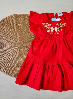 VESTIDO TRICOLINE LISO - Marlan - Estampa Aplicação - Vermelho - comprar online