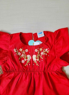 VESTIDO TRICOLINE LISO - Marlan - Estampa Aplicação - Vermelho na internet