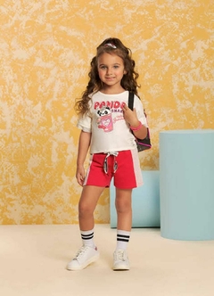 CONJUNTO Milli&Nina Verão - Panda Shake - Marfin|Pink - comprar online