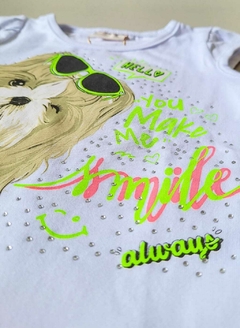CONJUNTO Milli&Nina Verão - Shi tzu Smile - Branco|Amarelo na internet