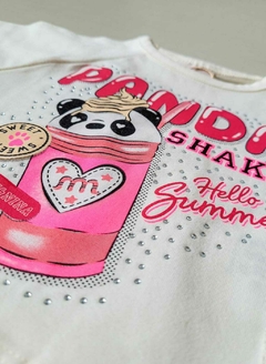 CONJUNTO Milli&Nina Verão - Panda Shake - Marfin|Pink - loja online