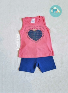 CONJUNTO Befun Verão - Regata You're Beautiful - Rosa|Azul