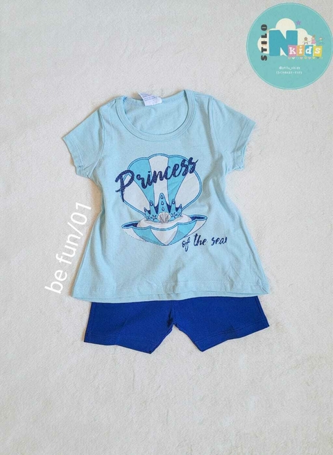 CONJUNTO Be Fun Verão - Princess of the Sea- Azul claro|Azul