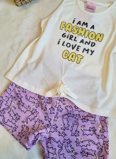 CONJUNTO Duduka Verão - I am a fashion girl - Amarelo|Liláz - comprar online