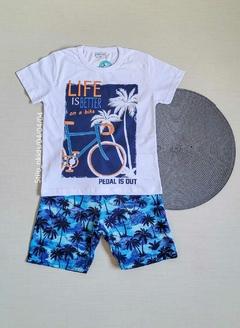 CONJUNTO Menino For Fun - Life is Beter on a Bike - Branca