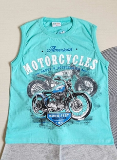 CONJUNTO Regata Menino For Fun - Motorcycles - Azul Claro - comprar online